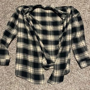 Tan and black flannel